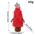 Red plush Christmas tree doll with silver star and striped arms, 16.5cm height decoration - Red