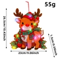 Luminous Christmas reindeer door hanging with LED lights and festive scarf detail - Reindeer Style
