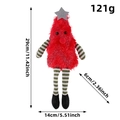 Cute red plush Christmas tree doll with long striped legs and silver star 29cm decoration - Red