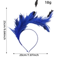 Vibrant royal blue feather headband for parties with 25cm height measurement details - Blue