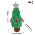 Green plush Christmas tree figurine with silver star and stripe arms, 16.5cm height - Green
