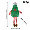 Plush Christmas tree doll with striped long legs and silver star detail with measurements - Green