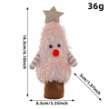 Pink plush Christmas tree figurine with gold star topper and dimensions of 16.5cm height - Light Pink