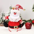 Sacchetto regalo Babbo Natale in maglia con barba di peluche e decorazione cintura - Forma di Babbo Natale