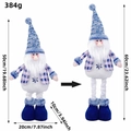 Gnomo de Navidad azul de felpa con patas telescópicas para decoración navideña - Estilo Papá Noel (O1-43)