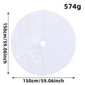 White faux fur Christmas tree skirt with 150cm diameter and plush soft texture - L