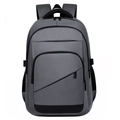 Men's large business casual backpack in dark grey oxford cloth for travel and commuting - Gray