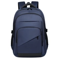 Durable navy blue business laptop backpack with multiple compartments and mesh side pockets - Blue