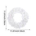 Corona de Navidad blanca artificial de 30cm con agujas densas para decoración - 30cm / Blanco