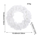 Corona de Navidad blanca con medidas de 50 cm de diámetro y peso de 474 gramos - 50cm / Blanco