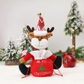 Sacchetto regalo peluche renna di Natale con coulisse rossa e ricamo Merry Christmas - Stile Renna