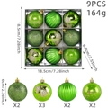 9pcs emerald green Christmas ball set with gold glitter and 6cm diameter size - 9 Pieces Set / Green
