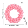 Corona navideña de piel sintética rosa de 50cm, decoración con grosor de 12cm para puerta - 50cm / Rosa