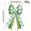 Nœud décoratif Saint-Patrick à trèfle vert et carreaux, dimensions 35cm x 22cm - Style A (U1-14)