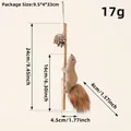 Cute foam squirrel Christmas ornament with pine cone and wooden stick, 24cm hanging decoration - Small Squirrel Climbing Branch (P2-44)
