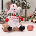 Christmas snowman plush gift bag with Merry Christmas embroidery and red hat decoration - Snowman Style