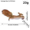 Brown foam squirrel ornament with bushy tail and pinecone for Christmas decoration - Lying Squirrel Pose (P2-50)