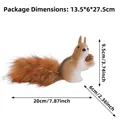 Faux squirrel Christmas ornament with fluffy tail holding a pine cone, 20cm size - Medium Squirrel Holding Pine Flower Ornament (P2-42)