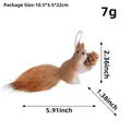Artificial foam squirrel ornament with fluffy tail and pine cone for Christmas decor - Small Squirrel Holding Pine Flower Hanging (P2-43)