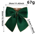 Fiocco in velluto verde scuro con bordi glitter oro per decorazioni, 29x35cm - Grande Verde con Bordo Dorato