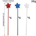 18er-Set glitzernde Sternstäbe zum Unabhängigkeitstag in Rot, Weiß und Blau - Kleine Sternenzweige (18 Stk./Packung)