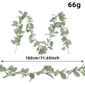 Künstliche Hasenohr-Blattgirlande, 182cm lang, hellgrüne, gefrostete Silberblattrebe - Graugrün