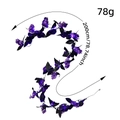 200cm purple artificial rose garland with LED lights for Halloween party decoration - 200cm / Purple