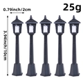 Pack de 5 mini farolas vintage para manualidades navideñas, altura 10 cm, plástico negro - L / Negro