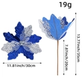 Fleur de Noël bleue et argentée en velours pailleté pour décoration de sapin DIY - Bleu