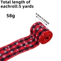 Ruban de Noël à carreaux rouges et noirs avec flocons de neige, rouleau de 6,4 cm - Style Carreaux Rouge & Noir