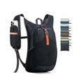 Detail of ultra-light hiking backpack with orange accents and multi-color options - Black
