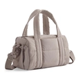 Leichte hellbraune gesteppte Puffer-Handtasche mit Umhängegurt und Seitentaschen - Camel