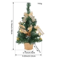 Golden 40cm artificial Christmas tree in a woven pot with cones and ribbons - Gold Style