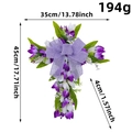 Lila und weißer Tulpen-Kreuzkranz mit Juteschleife, 45 cm Oster-Türdekoration - Weiß Lila Tulpe