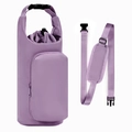 Detail of lilac purple insulated water bottle carrier with adjustable shoulder strap and pad - Purple