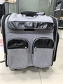 Gray pet carrier backpack with silent swivel wheels and adjustable trolley handle - Gray