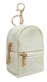 Mini-Schlüsselanhänger aus beigem PU-Leder im Rucksack-Design mit Gold-Zipper - Beige