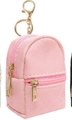 Mini-Rucksack Schlüsselanhänger aus rosa PU-Leder mit goldener Hardware - Rosa