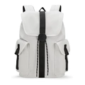 Zaino per laptop bianco impermeabile con cinturino nero decorativo in stile minimalista - Bianco