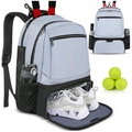 Dettaglio zaino da tennis azzurro con scomparto inferiore separato per scarpe sportive - 32*23*45.5CM / Azzurro