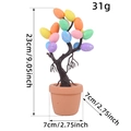 Ostereierbaum-Deko im orangefarbenen Topf mit bunten gesprenkelten Eiern, 23 cm - Silber gesprenkelter bunter Ei-Stil (AA3-57)