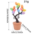 Bunter Ostereierbaum im Topf, 23cm gesprenkelte Eier für festliche Tischdekoration - Gold gesprenkelter bunter Ei-Stil (AA3-56)