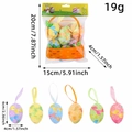 Set di 6 uova di Pasqua glitterate con strisce colorate in confezione regalo - Modello in Rattan (R1-10) / Set da 6