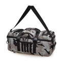 Large capacity grey camouflage fitness bag with durable nylon and MOLLE webbing system - Camouflage