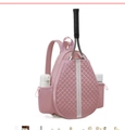Borsa sportiva rosa trapuntata impermeabile per racchette da tennis e pickleball - Rosa