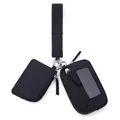 Ensemble porte-monnaie et porte-cartes en nylon imperméable avec cordon de cou noir - Noir