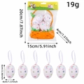 Set di uova di Pasqua in schiuma con cesto di coniglio, uova arancioni decorative - Uovo Bianco Farfalla (R3-23) / Set da 6