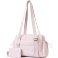Borsa da palestra trapuntata rosa da donna con tasche a coulisse e mini custodia rimovibile - Standard (30x11x20.3) / Rosa