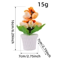 Osterei-Blumen-Bonsai-Ornament in weißem strukturiertem Topf, Höhe 16 cm für Deko - Orange
