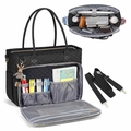 Borsa tote trapuntata nera per insegnanti con scomparto laptop e multitasche - Nero